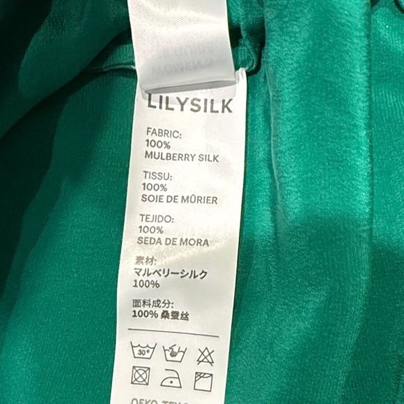 Lilysilk - 100% mulberry silk, long sleeve button down womens sz Large - Picture 7 of 8